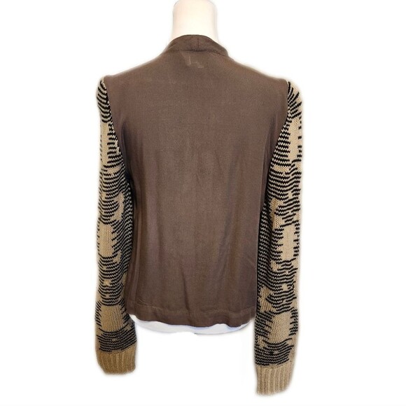 Blu Pepper taupe black cardigan sweater - great used condition - Large - Picture 3 of 9